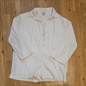 Princess Polly Cream Button Romper